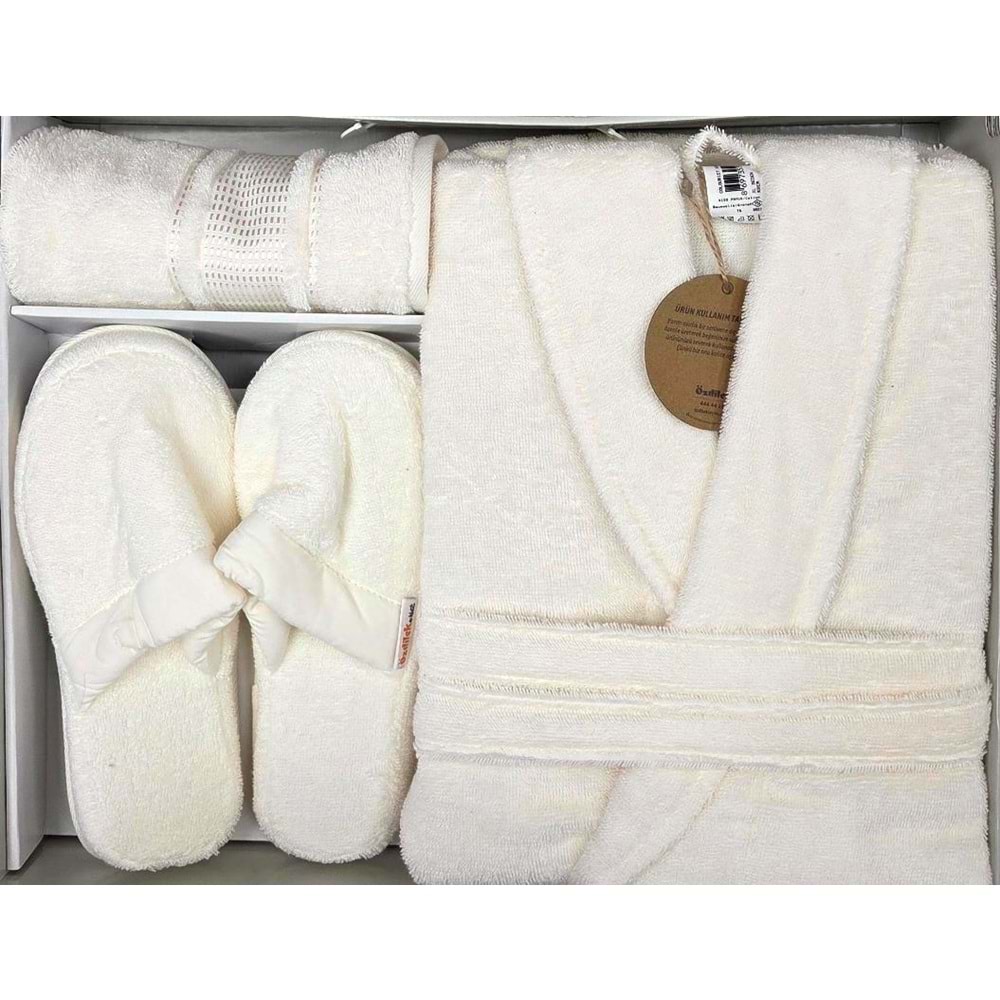 Özdilek Colourist Krem Kişisel Banyo Bornoz Seti (XL Beden)