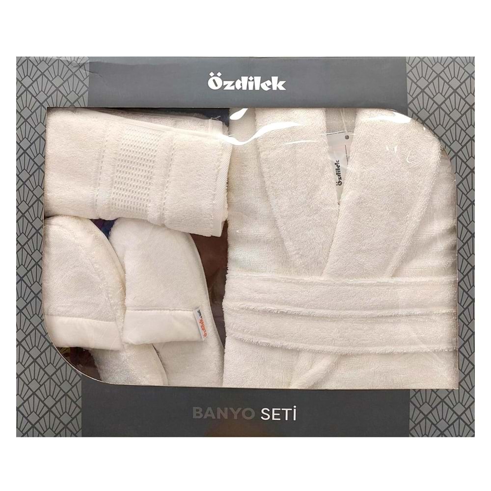 Özdilek Colourist Krem Kişisel Banyo Bornoz Seti (S-M Beden)