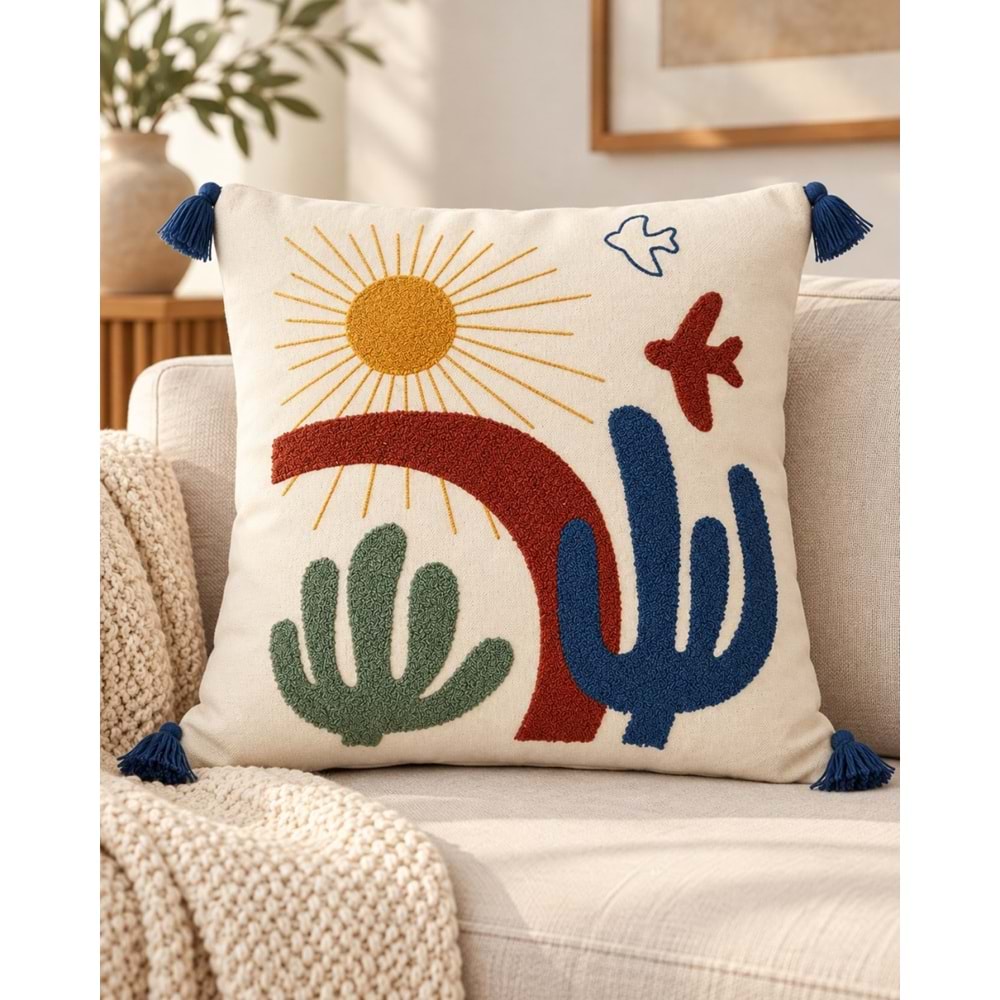 Punch Tufting Lüks Kırlent Kılıfı - v3