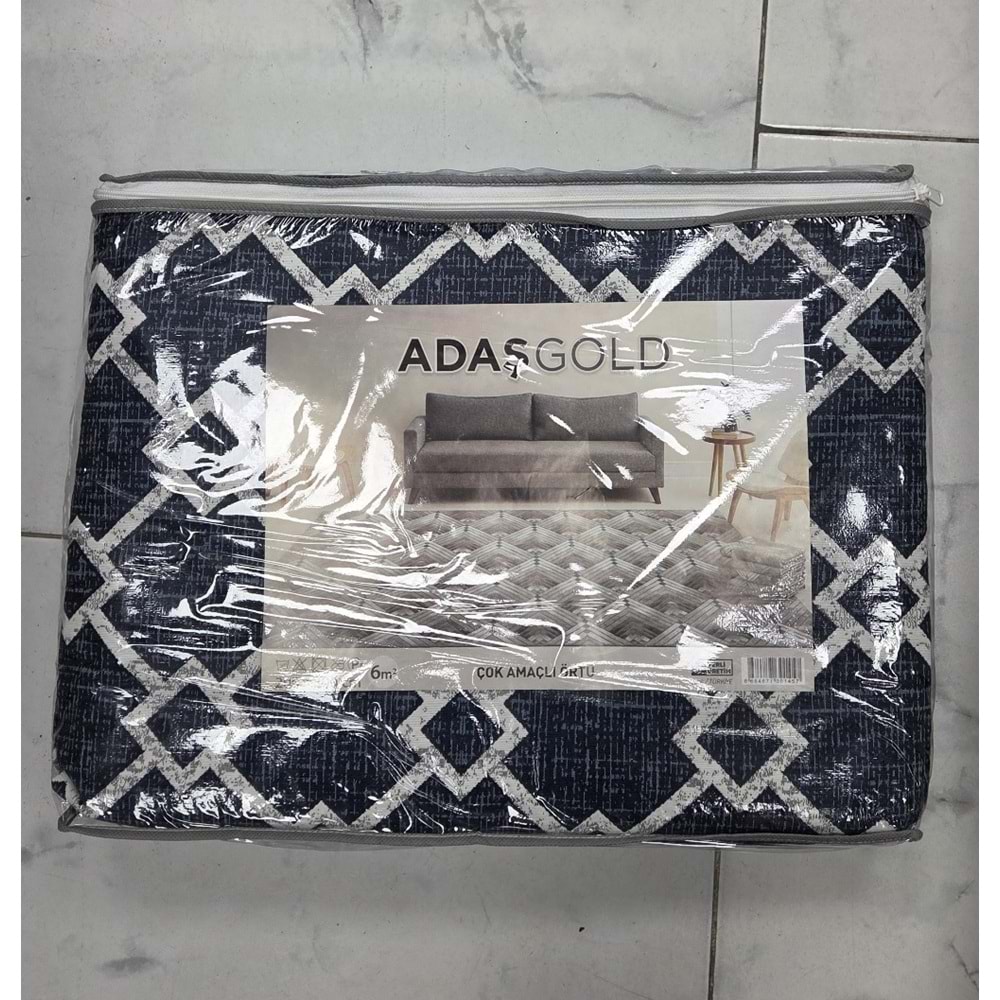 Adaş Gold 6m2 Pamuklu Lastiksiz Halı Örtüsü, Çok Amaçlı, Piknik Ört (200x300)-Asorti