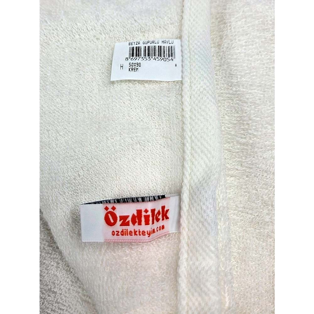 Özdilek Güpürlü -Beyza Krem v2- 6lı Kutulu Havlu Seti (50x90)