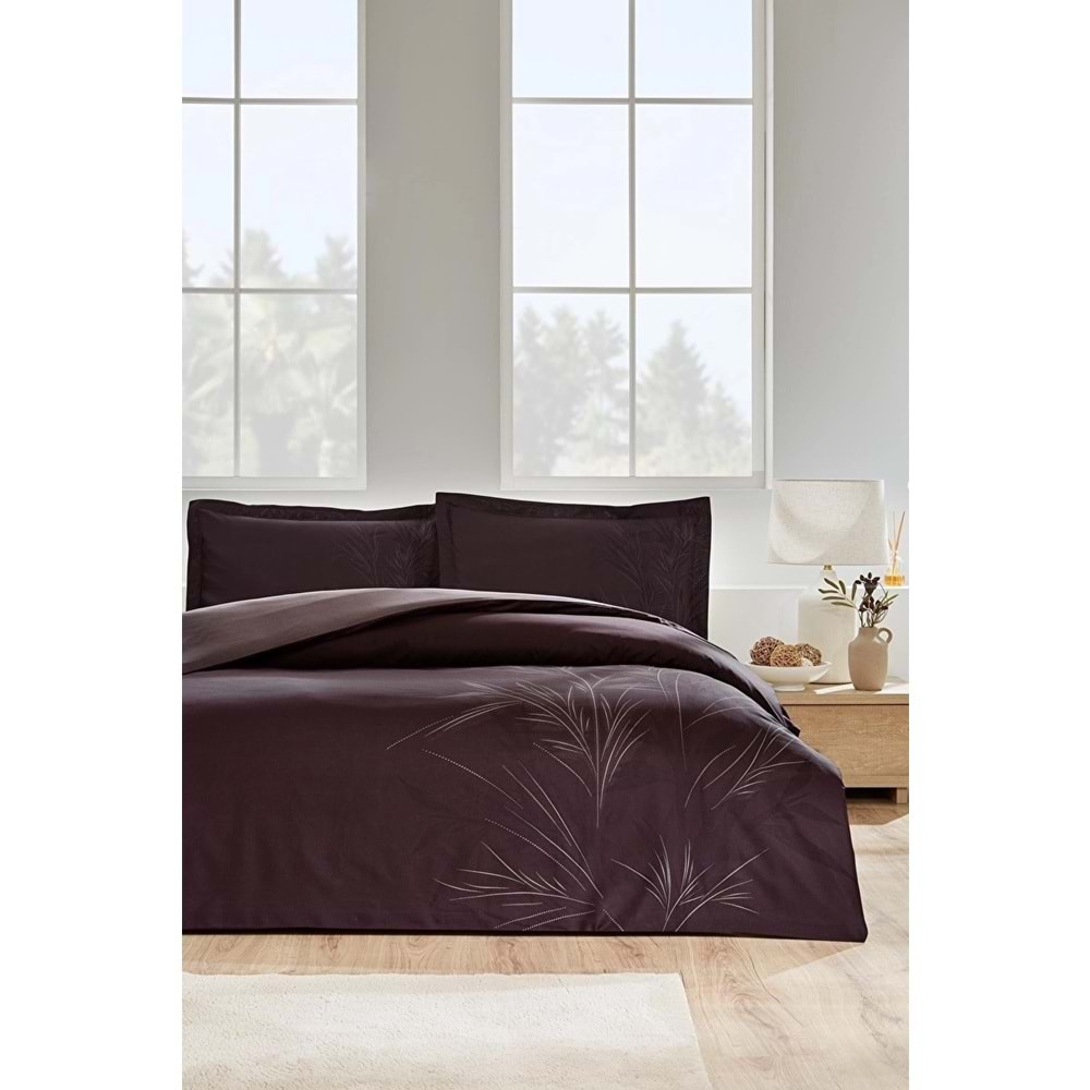 Özdilek Ranforce -Arundo Kahve- Battal Boy (King Size) Çift Kişilik Nevresim Takımı