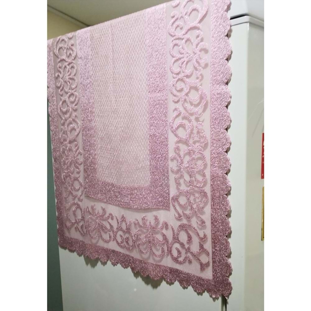 Raşel Örme Buzdolabı Örtüsü 55*160 Cm Pudra