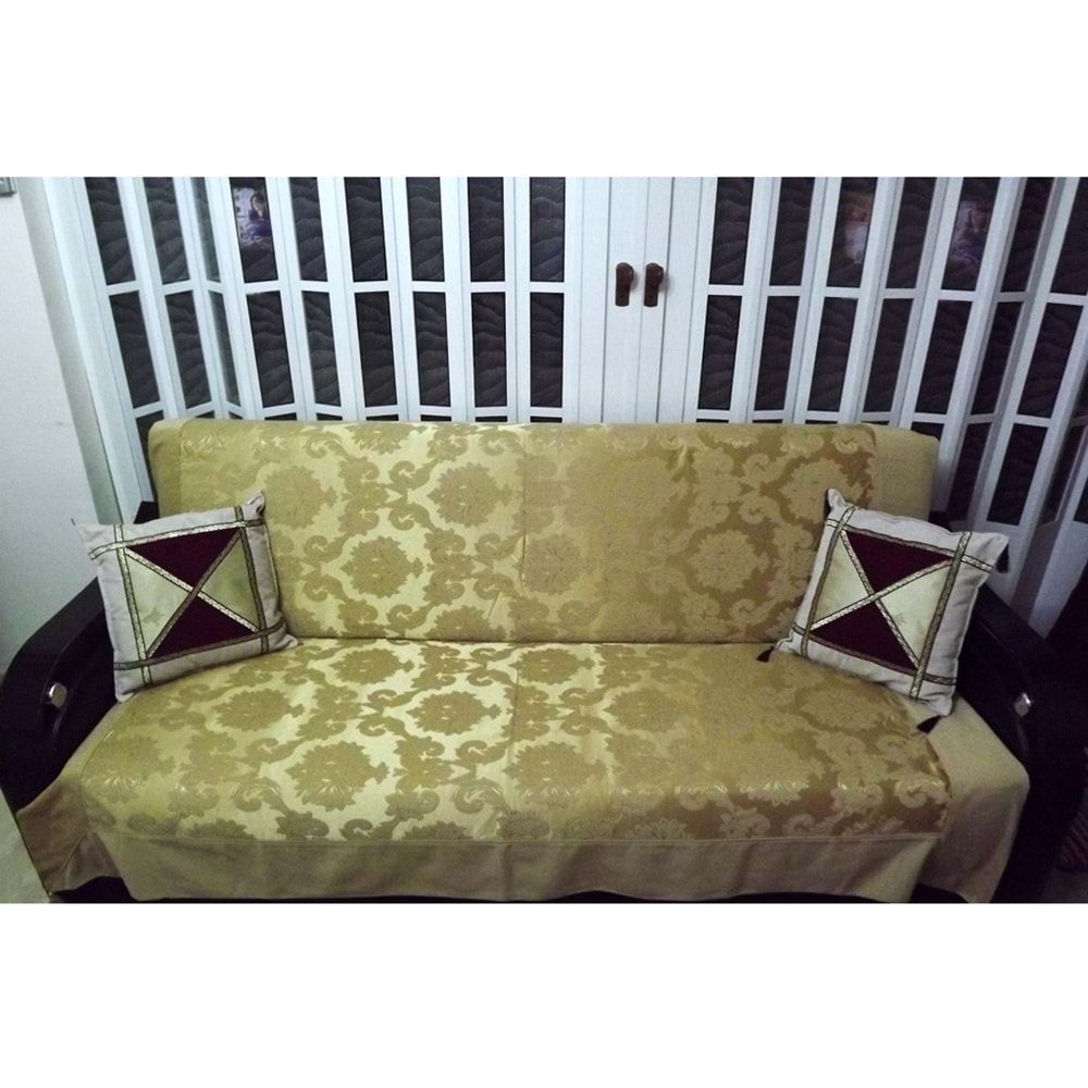 Milenyum Saraylı Lüx Maxi Çekyat Örtüsü (280x170)-Altın