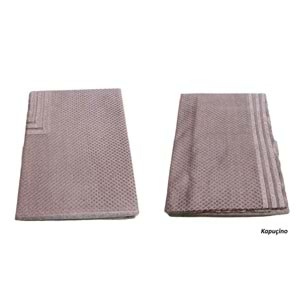 Raşel Örme 160x220 Pano Desenli Masa Örtüsü (SEÇENEKLİ) - Kappuçino