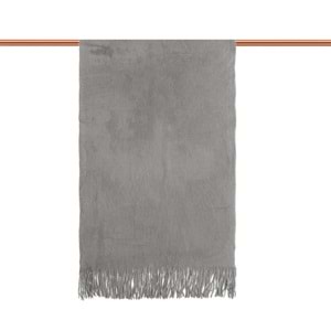 Angora Tavşan Tüğü Şal 60X180 - Gri