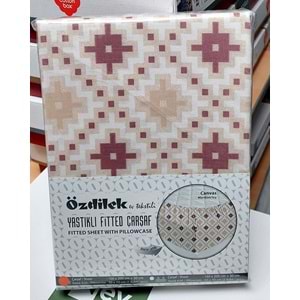Özdilek Fitted Lastikli Tek Kişilik Çarşaf Seti (100x200)-Canvas Mürdüm