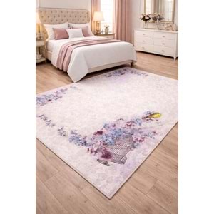 Brillant Latex Kaymaz Taban Halı-FLOWER HL11112.101-(150x230)
