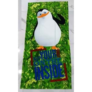 Polo ve Pingui Desenli Plaj Havlusu (SEÇENEKLİ) - Pingui Yeşil