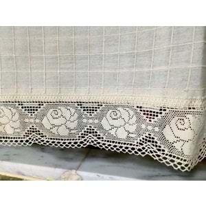 Buldan Perde Çift Dantelli Naturel (140x300)