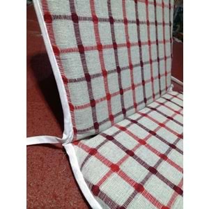 2 Adet Buldan Arkalıklı Sandalye Minderi, Midi Boy (Kalınlık 3,5cm)-Bordo Kırmızı