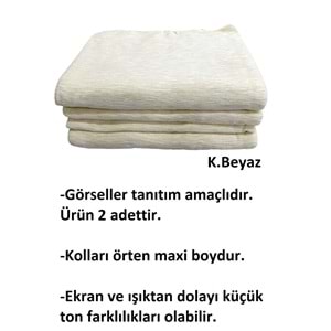 Mandaş Şönil Dokuma Kaymaz Maxi Koltuk-Çekyat Örtüsü(3+3)-Kırık Beyaz