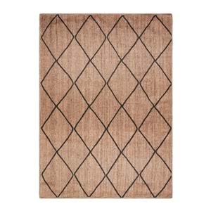 Mandaş Halı Jutz JZ07 Black Doğal Jüt Kilim - 80X150CM