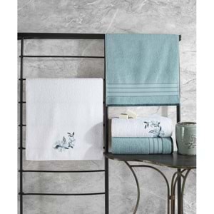 Cotton Box Colorful (Banyo Havlusu Büyük Boy) 4 Parça Hamam Havlu Seti-Mint Beyaz