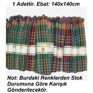 Pöti Kare Sofra Örtüsü, Masa Örtüsü Saçaklı (140x140)-Renkli