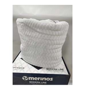 Merinos çift kişilik Modern Line 3 Parça Battaniye Seti Sense gri