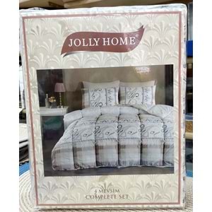 Jolly Home 4 Mevsim Çift Kişilik Kapitoneli Nevresim Takımı-Melina Taş Kahve