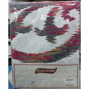 Jolly Home 4 Mevsim Çift Kişilik Kapitoneli Nevresim Takımı-Arya Fuşya