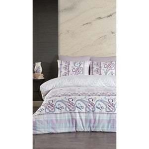 Jolly Home 4 Mevsim Tek Kişilik Kapitoneli Nevresim Takımı-Melina Lila Mint