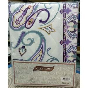 Jolly Home 4 Mevsim Tek Kişilik Kapitoneli Nevresim Takımı-Melina Lila Mint