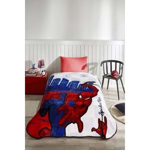 Özdilek Lisanslı Tek Kişilik Çocuk Battaniye (155x215)-Spiderman Blue City Mavi
