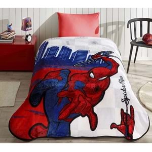 Özdilek Lisanslı Tek Kişilik Çocuk Battaniye (155x215)-Spiderman Blue City Mavi