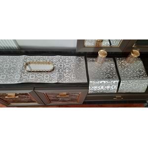 Mark Home Kadife derili salon sehpa seti 3 prç gri/ gümüş
