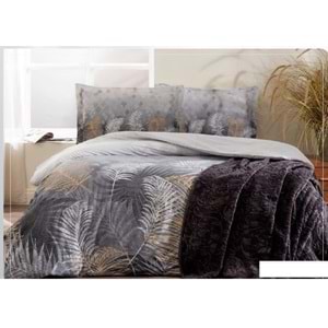 Özdilek Trendy Battaniyeli Çift Kişilik Nevresim Takımı-Golden Palm Gri