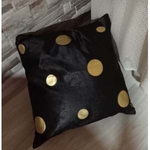 4lü Lüks Kadife Kırlent Kılıfı Kahve/ Gold