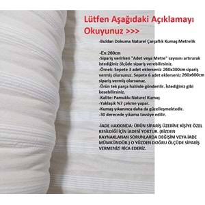 Buldan Çarşaflık Kumaş (En 250cm) Naturel %100 Pamuk Metrelik