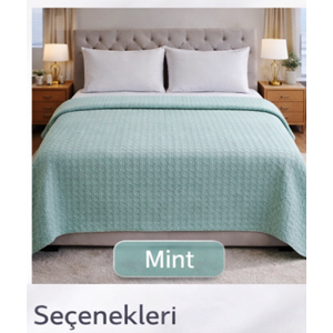 Şaheser %100 Pamuk Çift Kişilik Pike 240x220 (Tek Pike)-Yeşil