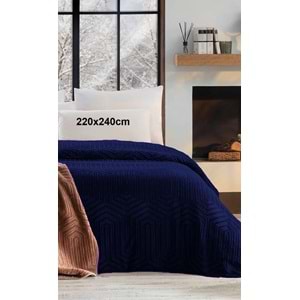 Özdilek Prestige Kalın Embos Çift Kişilik Battaniye (220x240)-Lacivert