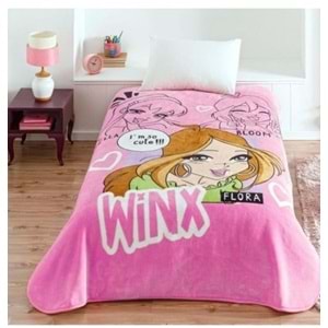 Taç Lisanslı Tek Kişilik Çocuk Battaniye (160x220)-Winx Girl Club Pembe