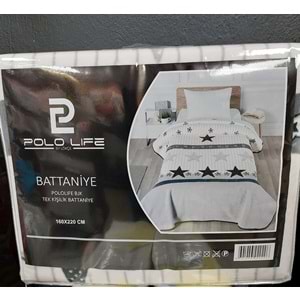 Polo Life Taraftar Yıldız Tek Kişilik Battaniye (160x220)-BJK SİYAH BEYAZ