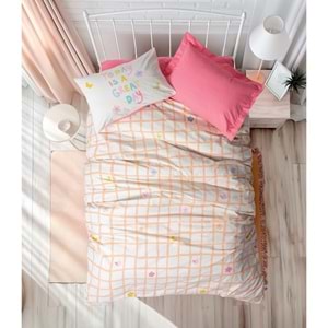 Cotton BoxGenç Odası Tek Kişilik Nevresim Takımı Lastikli çarşaf Jours Pembe