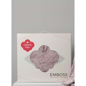 Cotton Box Embos -Gül Kurusu- Çift Kişilik Kutulu Battaniye (220x240)