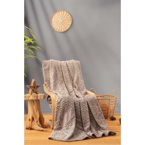 Cotton Box Emboss Çift Kişilik Battaniye 220*240 BEJ