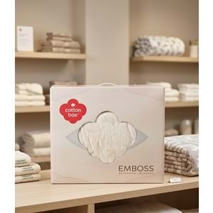 Cotton Box Embos -Krem- Çift Kişilik Kutulu Battaniye (220x240)