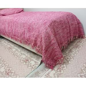 Akıllı ip El Dokuma Akriilik ip Tek Kişilik Yatak Örtüsü (160x240)-A Pembe