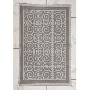 Pamuklu Bukle Lüks Kilim (50x80)-Spiral Gri