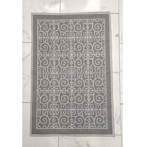 Pamuklu Bukle Lüks Kilim (80x125)-Spiral Gri