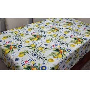 Limon Portakal Desenli 3D Dikdörtgen Masa Örtüsü (160x200)