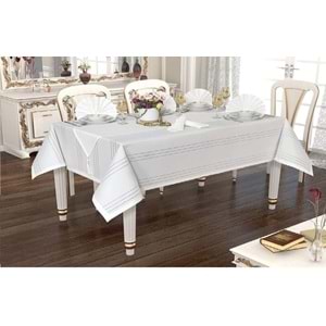 Beytuğ Golden Laurel Tablec Loths Masa Örtüsü 150*220 Beyaz