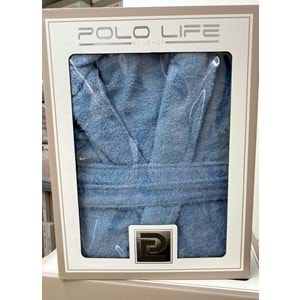 Polo Life Kutulu %100 Pamuk Tek Bornoz Şalyaka-K.Mavi (L Beden)