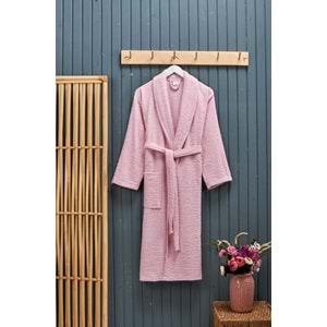Polo Life Kutulu %100 Pamuk Tek Bornoz Şalyaka-Pembe (XXL Beden)
