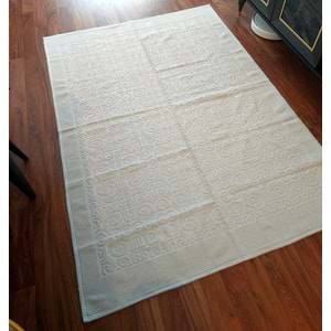 Pamuklu Bukle Lüks Kilim (80x150)-Spiral Krem