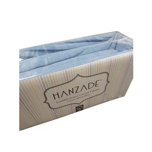 Hanzade %100 Pamuk Penye Lastikli Çift Kişilik Çarşaf Seti (160x200+30) - Mavi