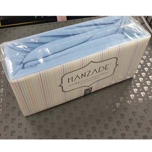 Hanzade %100 Pamuk Penye Lastikli Çift Kişilik Çarşaf Seti (160x200+30) - Mavi