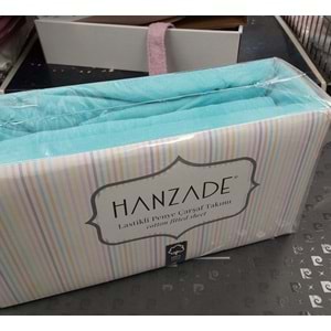 Hanzade %100 Pamuk Penye Lastikli Çift Kişilik Çarşaf Seti (160x200+30) - Turkuaz