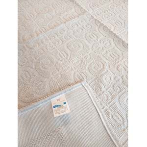 Pamuklu Bukle Lüks Kilim (40x60)-Spiral Krem